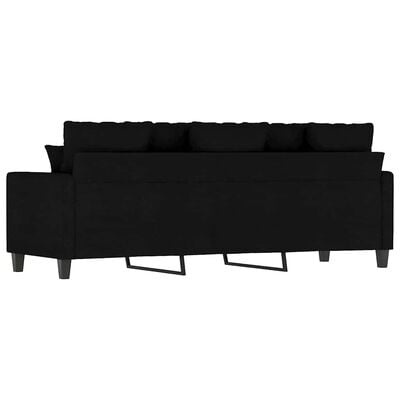 Driezitsbank 180 cm stof zwart - 35% Korting