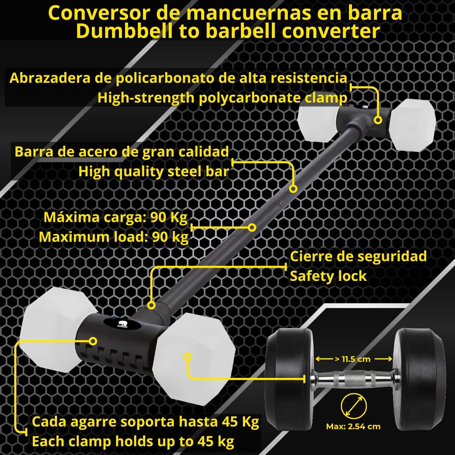 Halter-Converter Set: Kettlebell & Stang Adapter voor Thuisfitness - 57% Korting