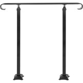 Verstelbare Smeedijzeren Trapleuning Buiten - Max. 60cm Tredehoogte - Zwart