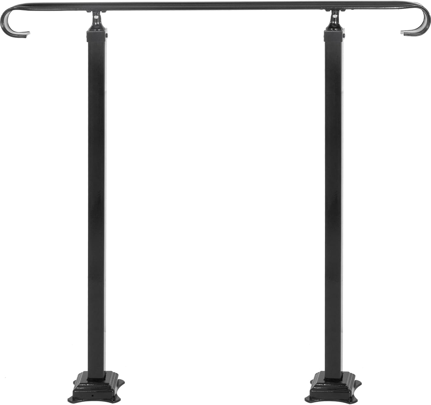 Verstelbare Smeedijzeren Trapleuning Buiten - Max. 60cm Tredehoogte - Zwart