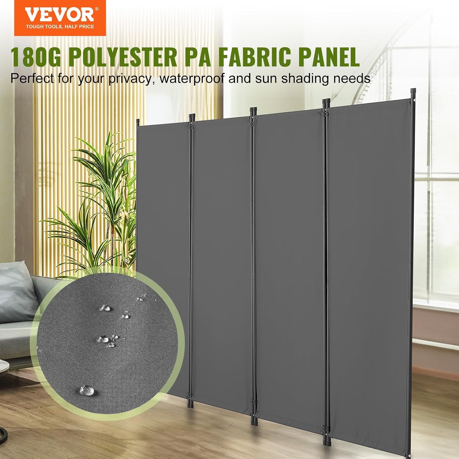 4-delige Grijze Roomdivider Polyester - 29% Korting!