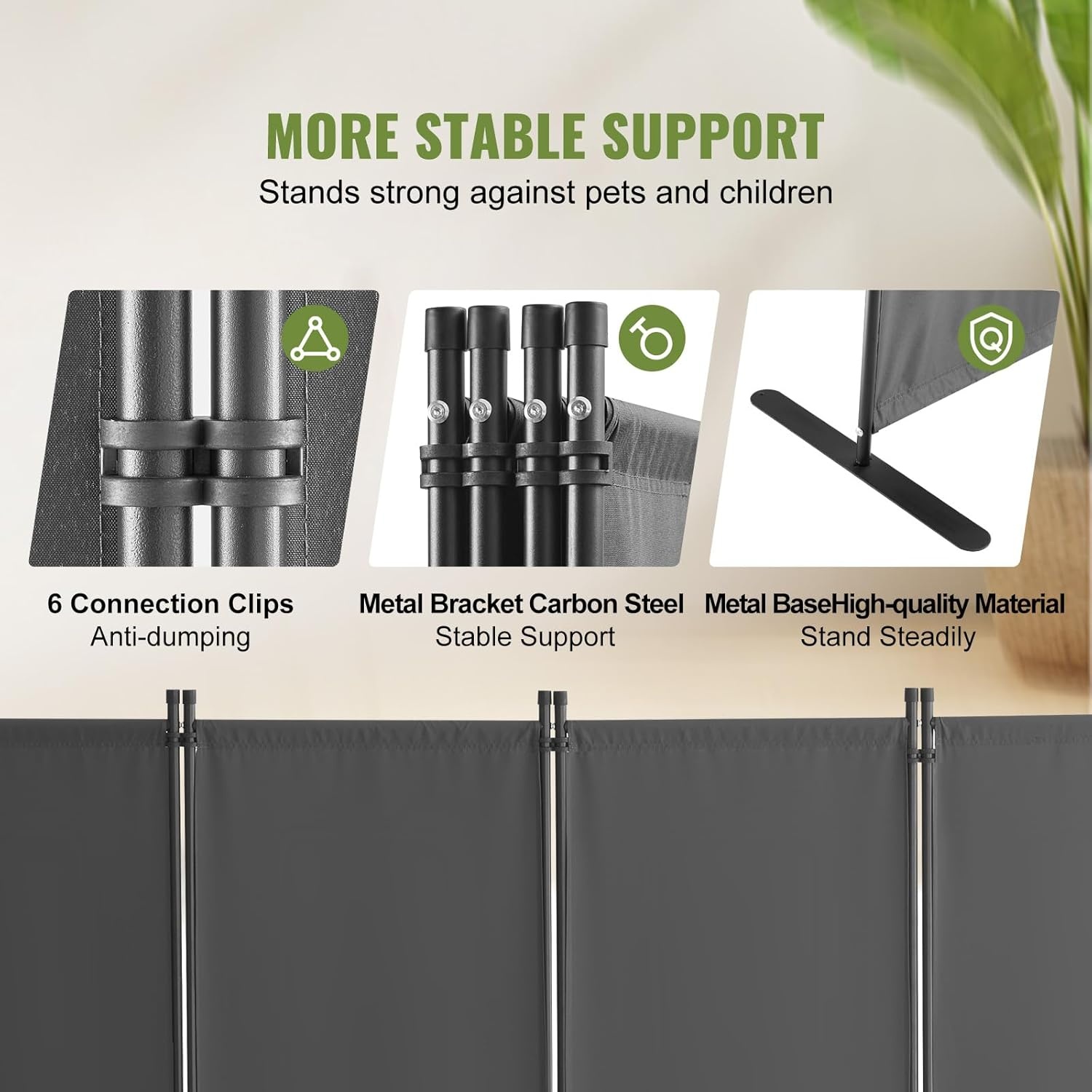 4-delige Grijze Roomdivider Polyester - 29% Korting!
