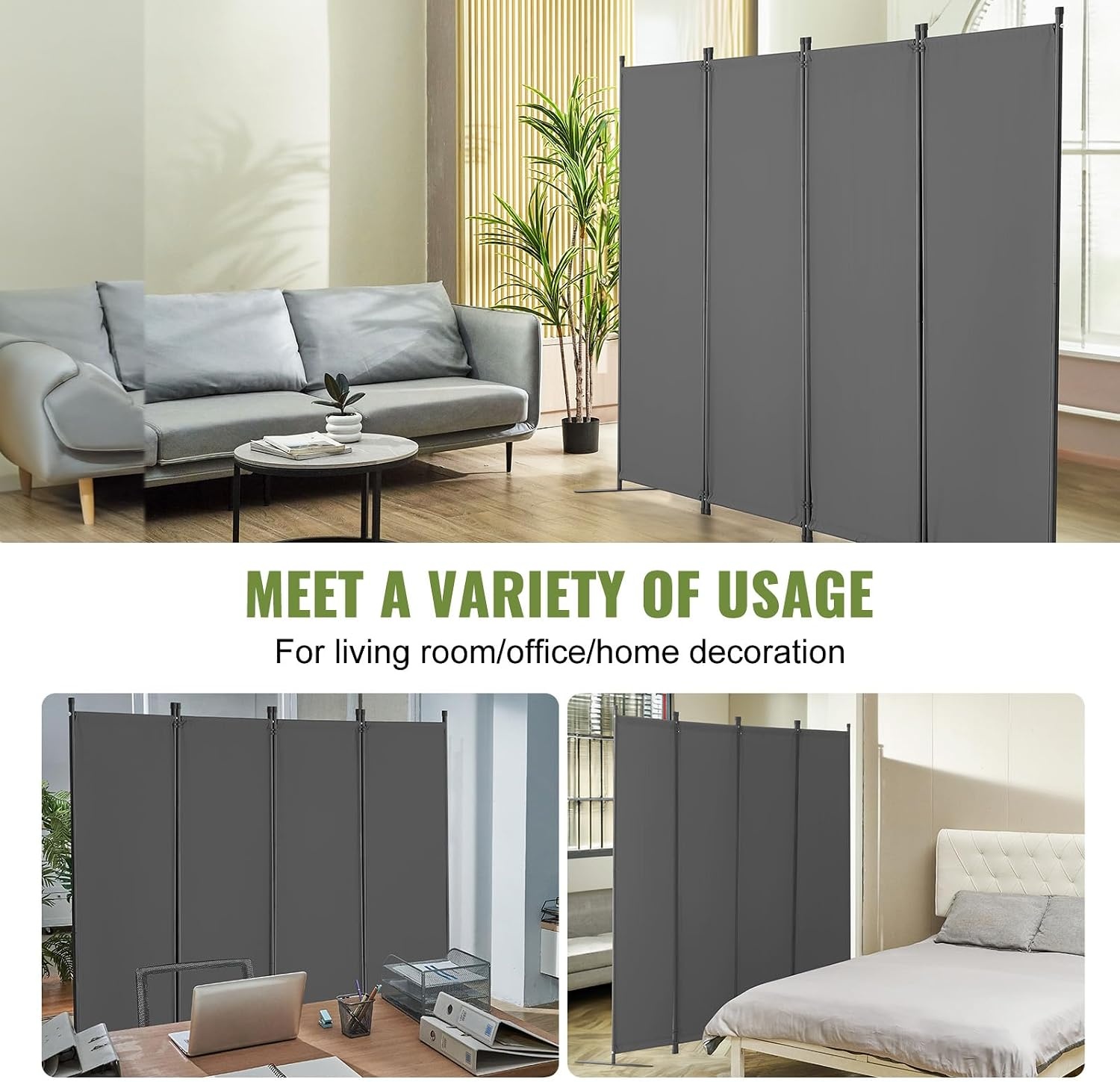 4-delige Grijze Roomdivider Polyester - 29% Korting!