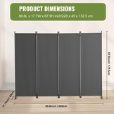 4-delige Grijze Roomdivider Polyester - 29% Korting!