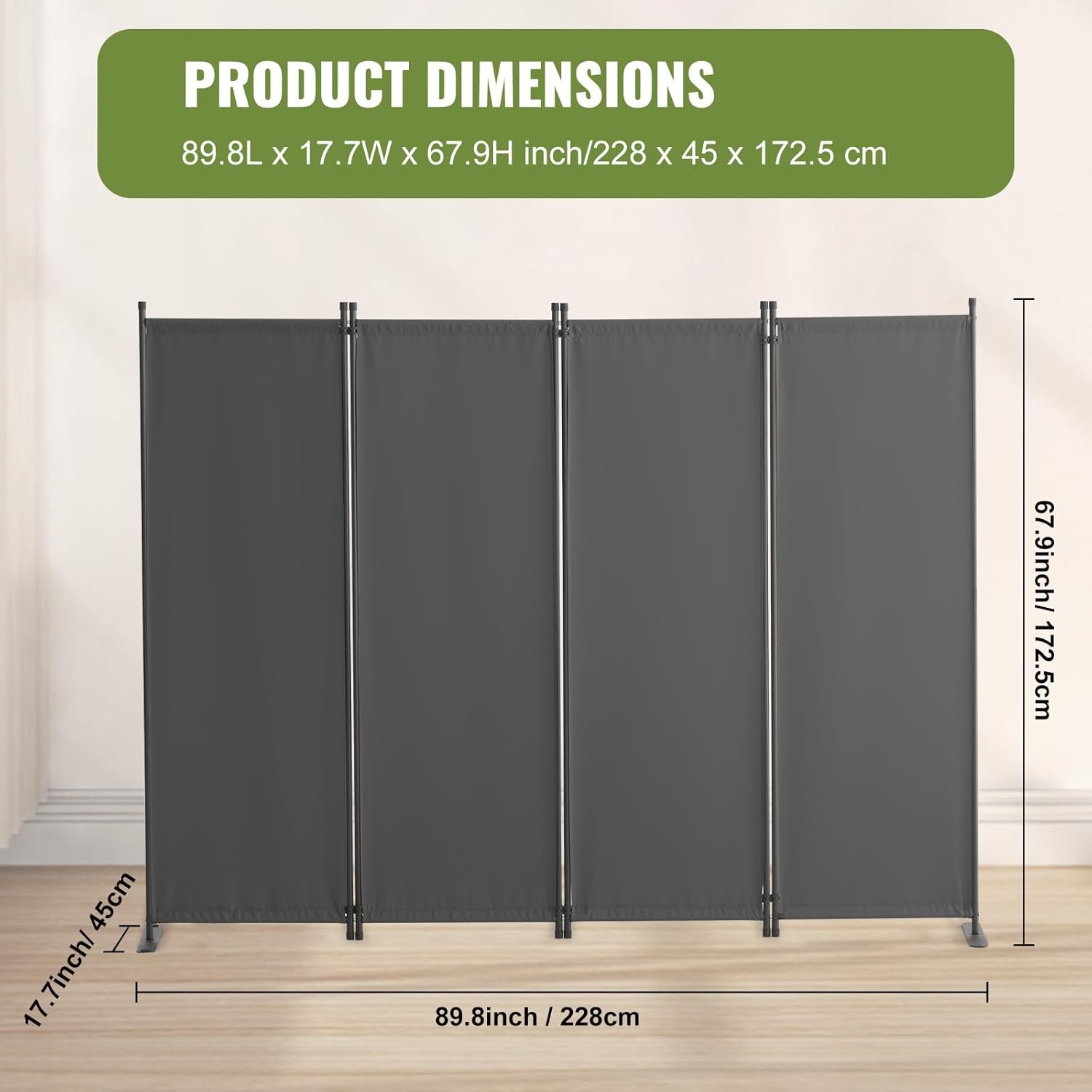 4-delige Grijze Roomdivider Polyester - 29% Korting!