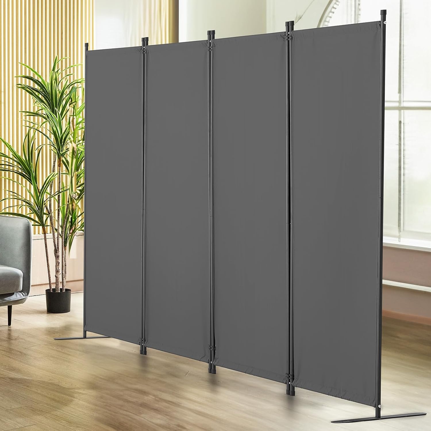 4-delige Grijze Roomdivider Polyester - 29% Korting!