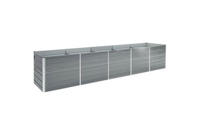 Verhoogde Plantenbak 400x80x77 cm - Gegalvaniseerd Staal (Grijs)