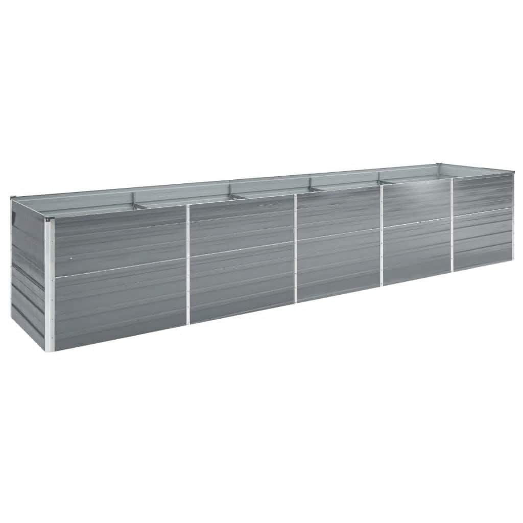Verhoogde Plantenbak 400x80x77 cm - Gegalvaniseerd Staal (Grijs)