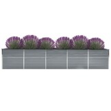 Verhoogde Plantenbak 400x80x77 cm - Gegalvaniseerd Staal (Grijs)