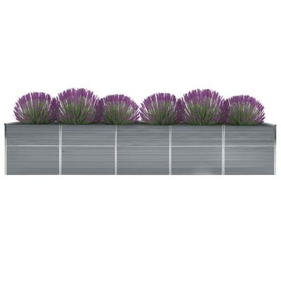 Verhoogde Plantenbak 400x80x77 cm - Gegalvaniseerd Staal (Grijs)