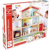 Houten Poppenhuis 10 Kamers | Incl. 4 Poppen, Lampen & Deurbel - 30% Korting!