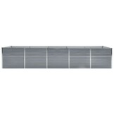 Verhoogde Plantenbak 400x80x77 cm - Gegalvaniseerd Staal (Grijs)
