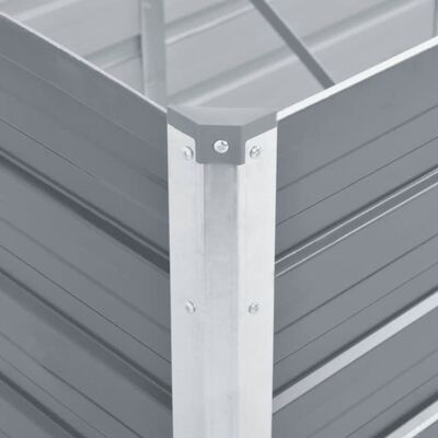 Verhoogde Plantenbak 400x80x77 cm - Gegalvaniseerd Staal (Grijs)