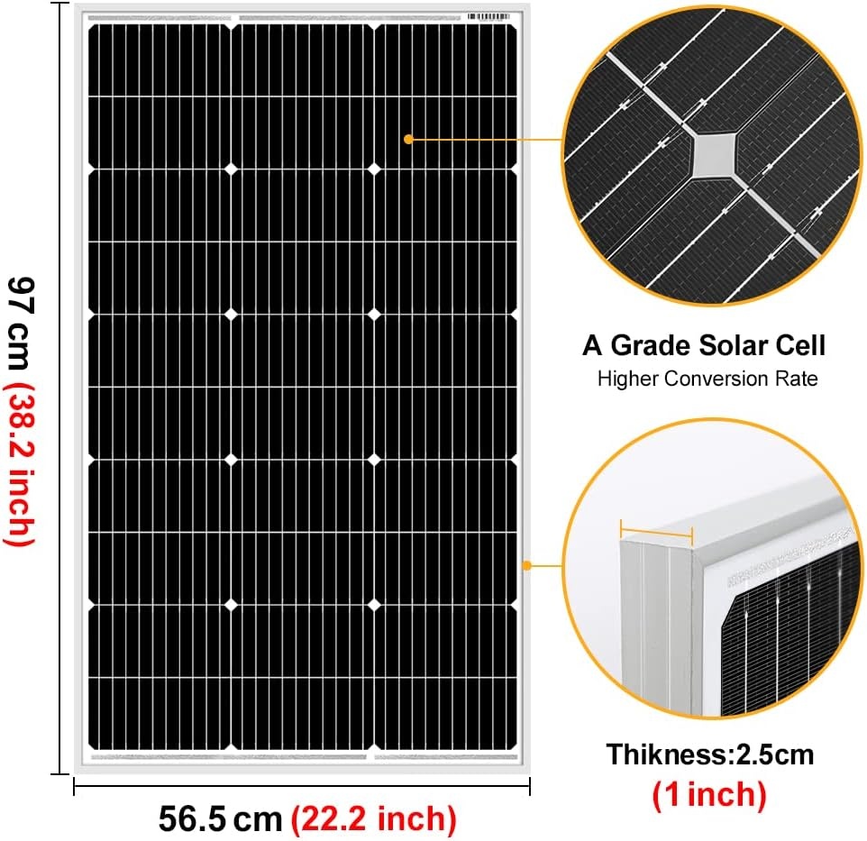 100W Zonnepaneel Monokristallijn - Ideaal voor Camper & Boot