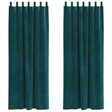 2x Donkergroene Fluwelen Gordijnen 140x245cm - 33% Korting