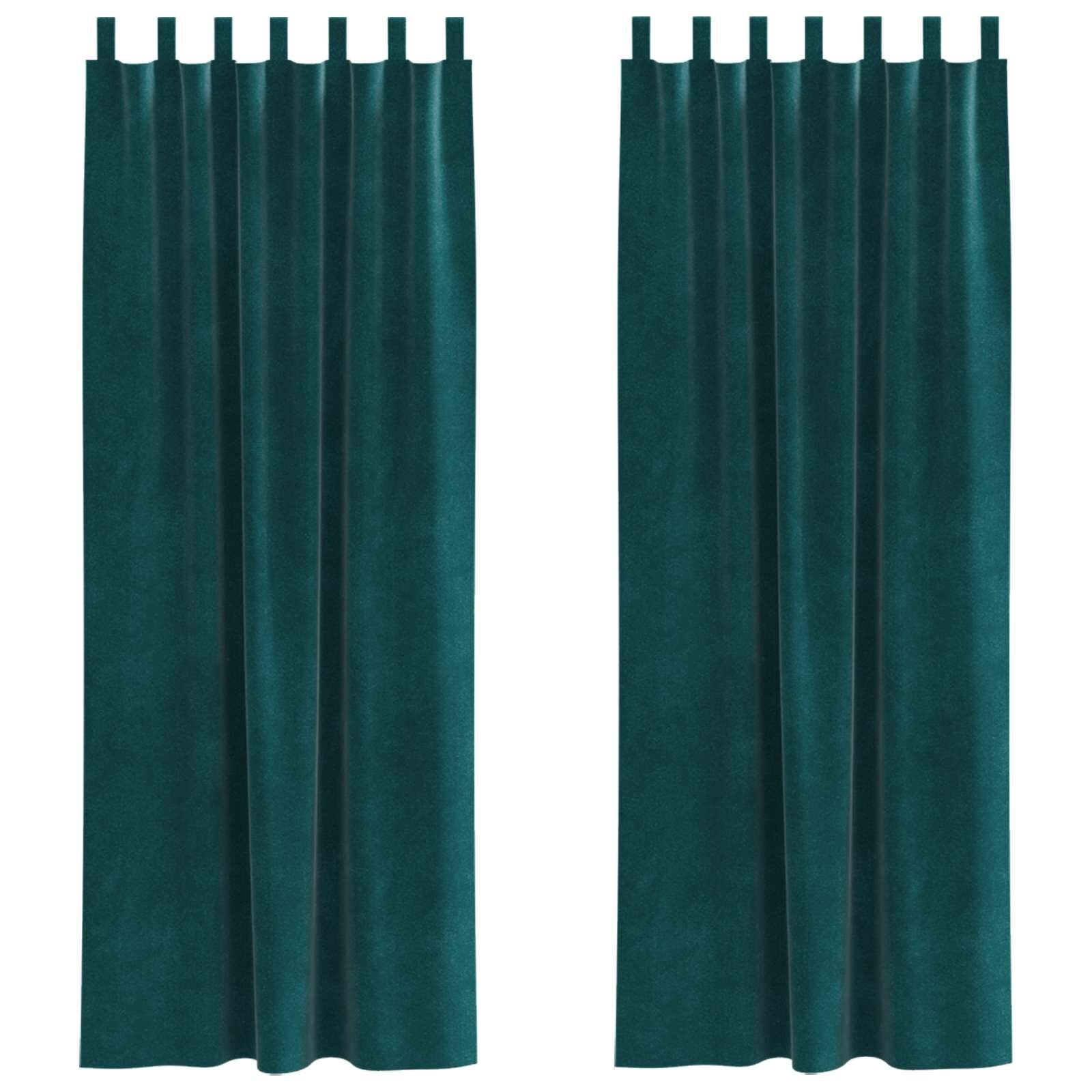 2x Donkergroene Fluwelen Gordijnen 140x245cm - 33% Korting
