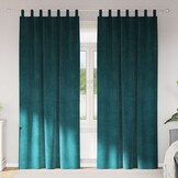 2x Donkergroene Fluwelen Gordijnen 140x245cm - 33% Korting