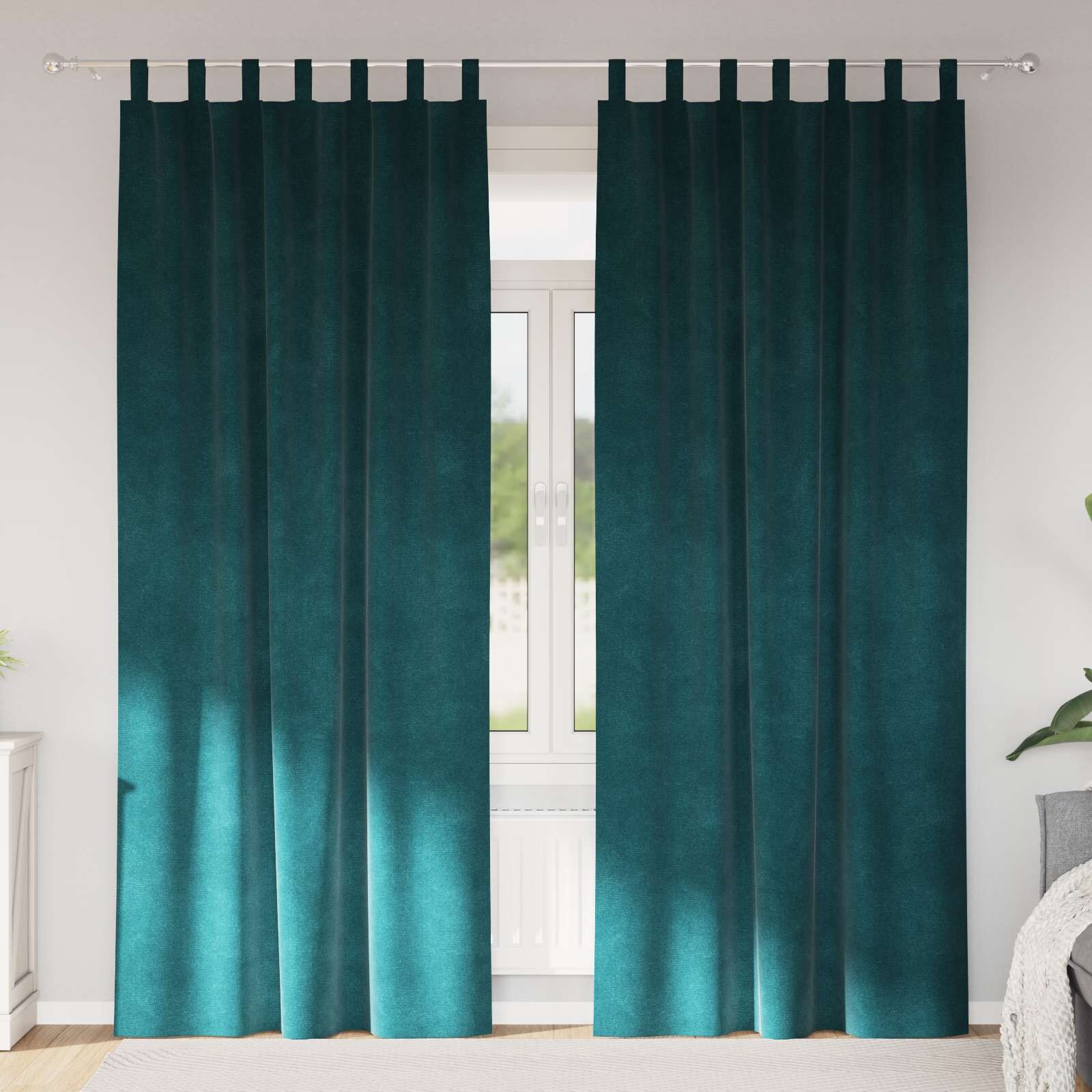 2x Donkergroene Fluwelen Gordijnen 140x245cm - 33% Korting