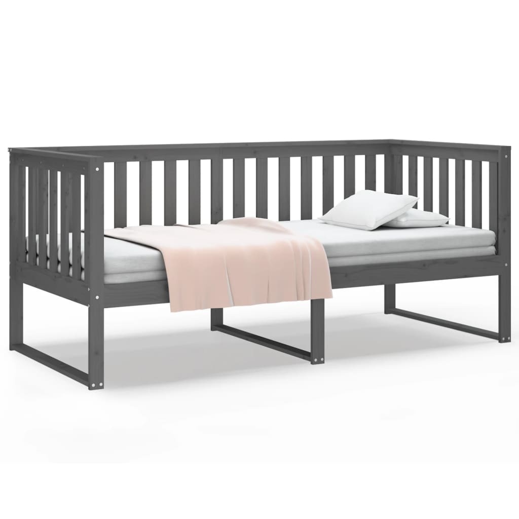 vidaXL Slaapbank Grenenhout Grijs - 90x190 cm - 54% Korting