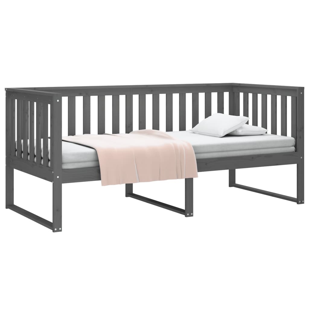 vidaXL Slaapbank Grenenhout Grijs - 90x190 cm - 54% Korting