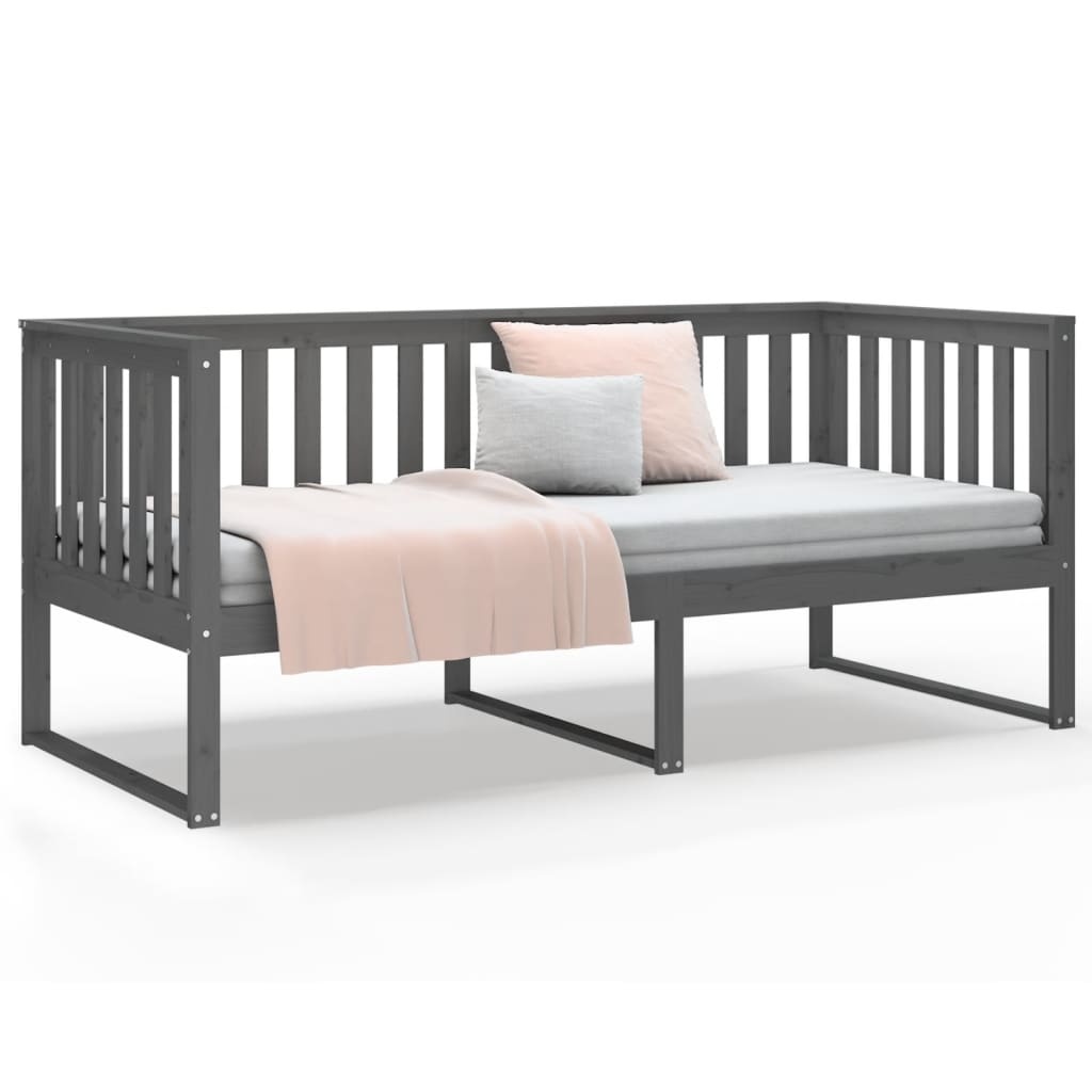 vidaXL Slaapbank Grenenhout Grijs - 90x190 cm - 54% Korting