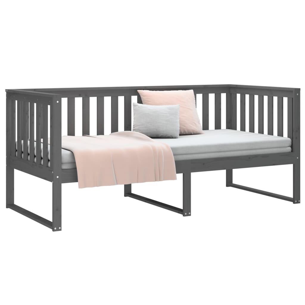 vidaXL Slaapbank Grenenhout Grijs - 90x190 cm - 54% Korting
