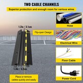 Kabelbrug 2 kanalen - 10 Ton draagvermogen - Thermoplastisch Rubber - 2 Stuks