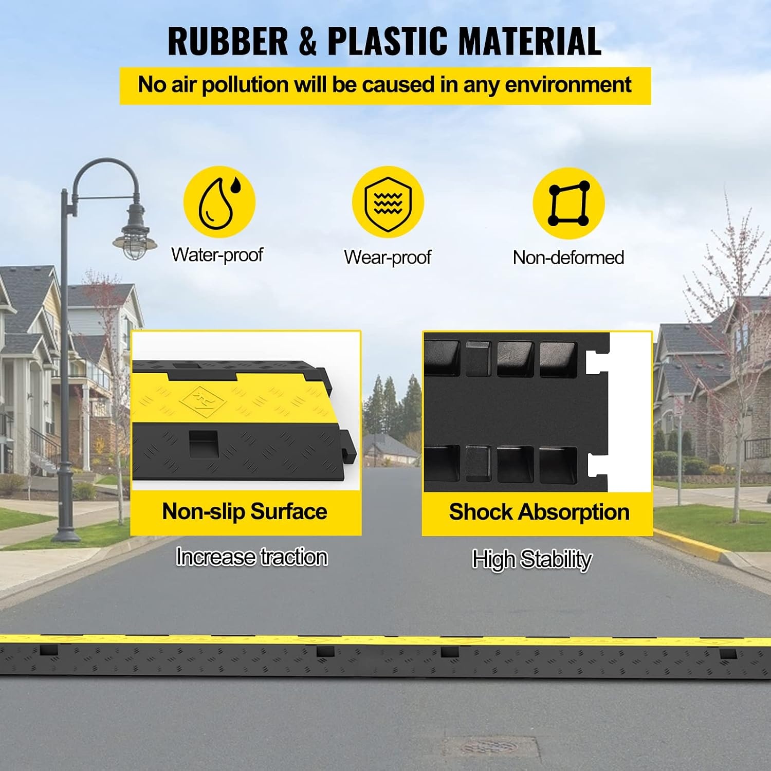 Kabelbrug 2 kanalen - 10 Ton draagvermogen - Thermoplastisch Rubber - 2 Stuks