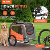 2-in-1 Fietskar & Hondenbuggy - Inklapbaar, 30kg, Oranje/Grijs