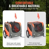 2-in-1 Fietskar & Hondenbuggy - Inklapbaar, 30kg, Oranje/Grijs