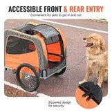 2-in-1 Fietskar & Hondenbuggy - Inklapbaar, 30kg, Oranje/Grijs