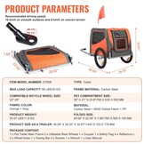 2-in-1 Fietskar & Hondenbuggy - Inklapbaar, 30kg, Oranje/Grijs