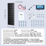 Monokristallijn Zonnepaneel Set 2x 100W - 35% Korting