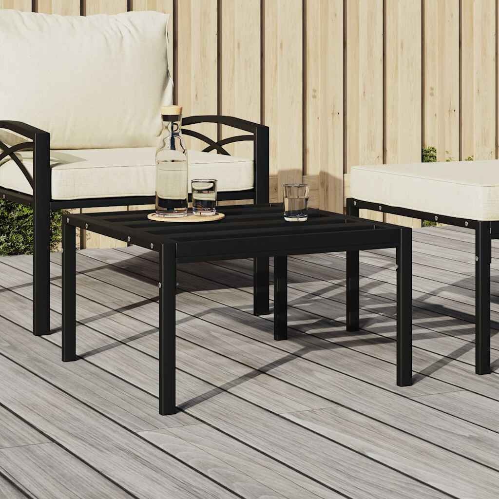 vidaXL Tuintafel Staal Zwart 60x60x35 cm - 34% Korting!