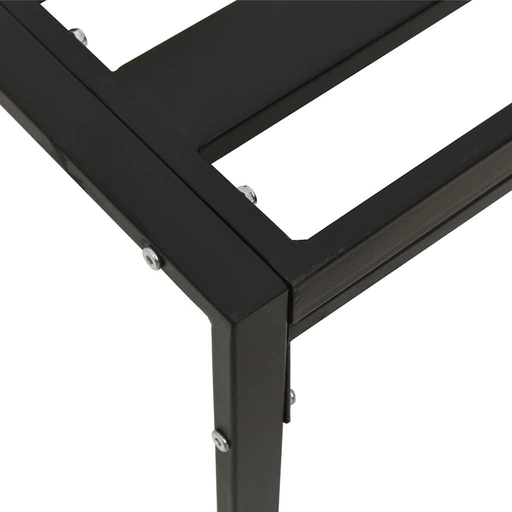 vidaXL Tuintafel Staal Zwart 60x60x35 cm - 34% Korting!