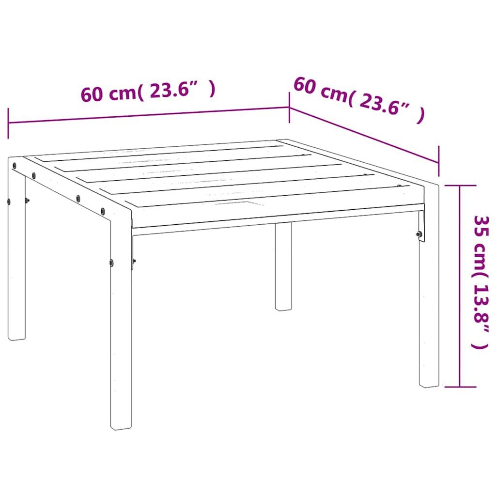 vidaXL Tuintafel Staal Zwart 60x60x35 cm - 34% Korting!
