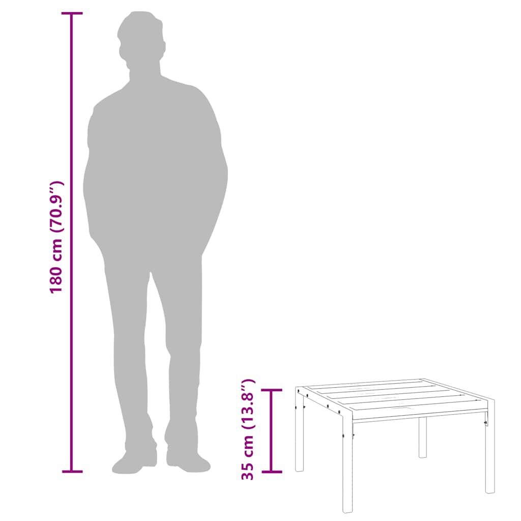 vidaXL Tuintafel Staal Zwart 60x60x35 cm - 34% Korting!