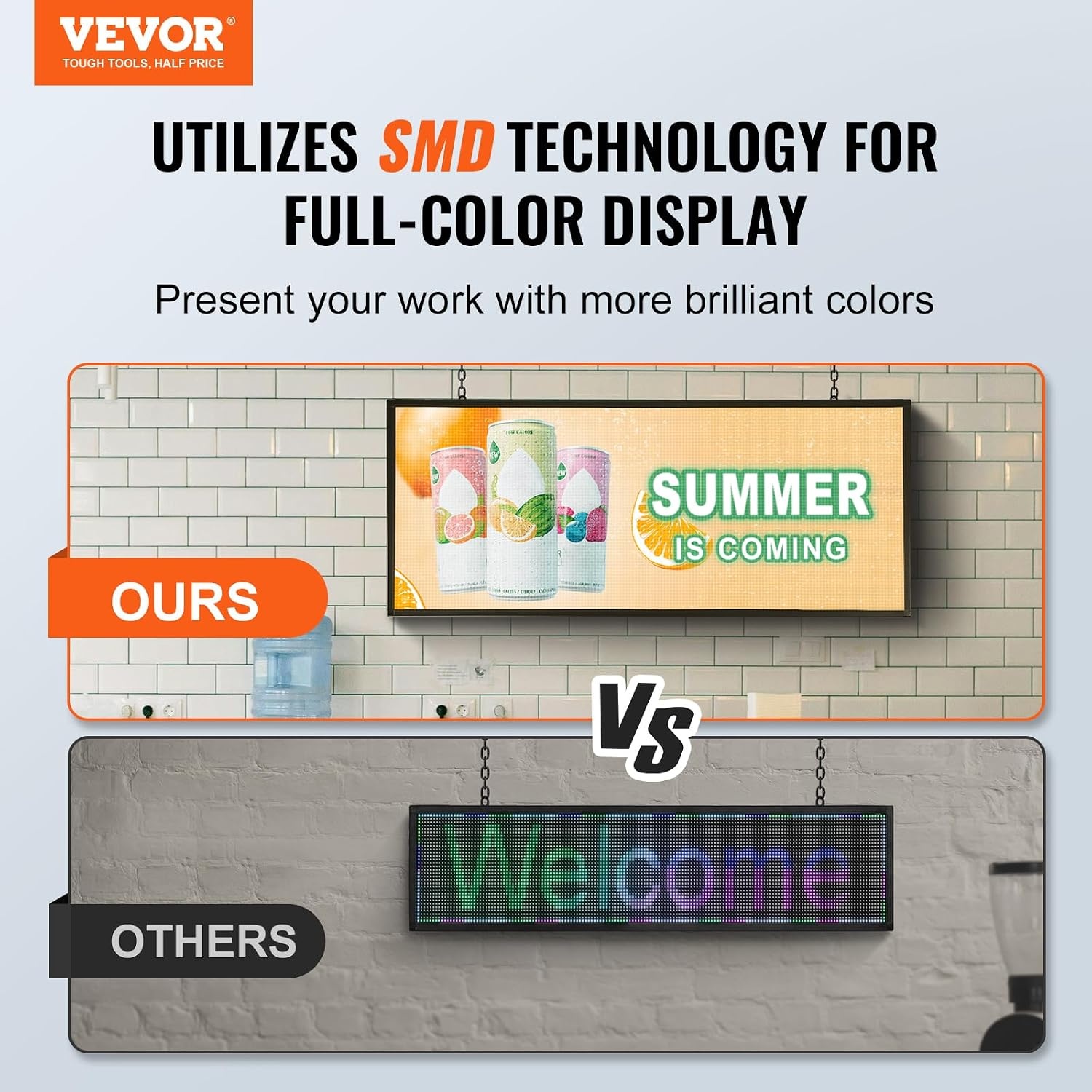 Programmeerbaar Full Color LED Reclamebord 99x41 cm (35% Korting)