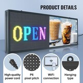 Programmeerbaar Full Color LED Reclamebord 99x41 cm (35% Korting)