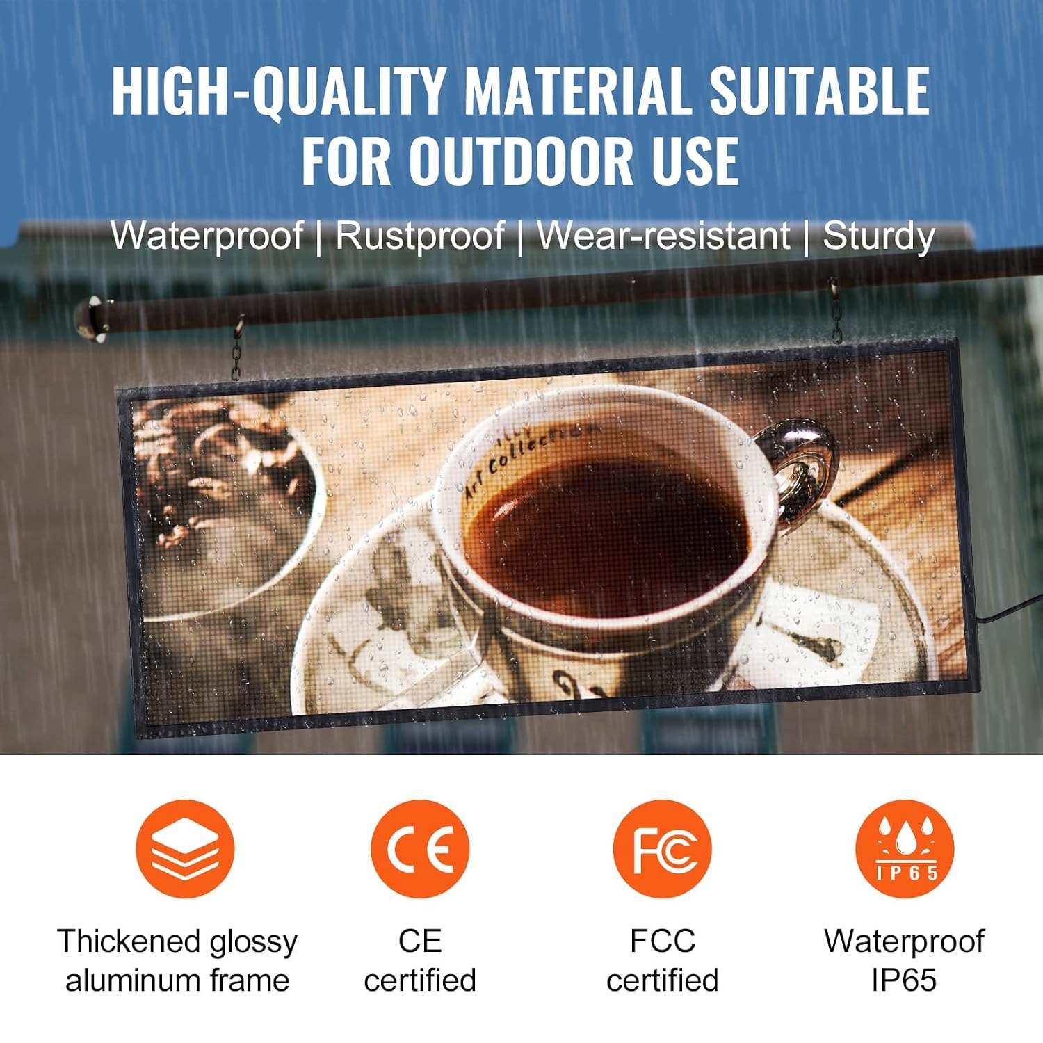 Programmeerbaar Full Color LED Reclamebord 99x41 cm (35% Korting)