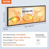 Programmeerbaar Full Color LED Reclamebord 99x41 cm (35% Korting)