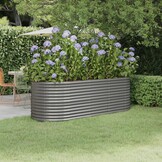 Verhoogde Plantenbak Staal Grijs 224x80x68cm - 34% Korting