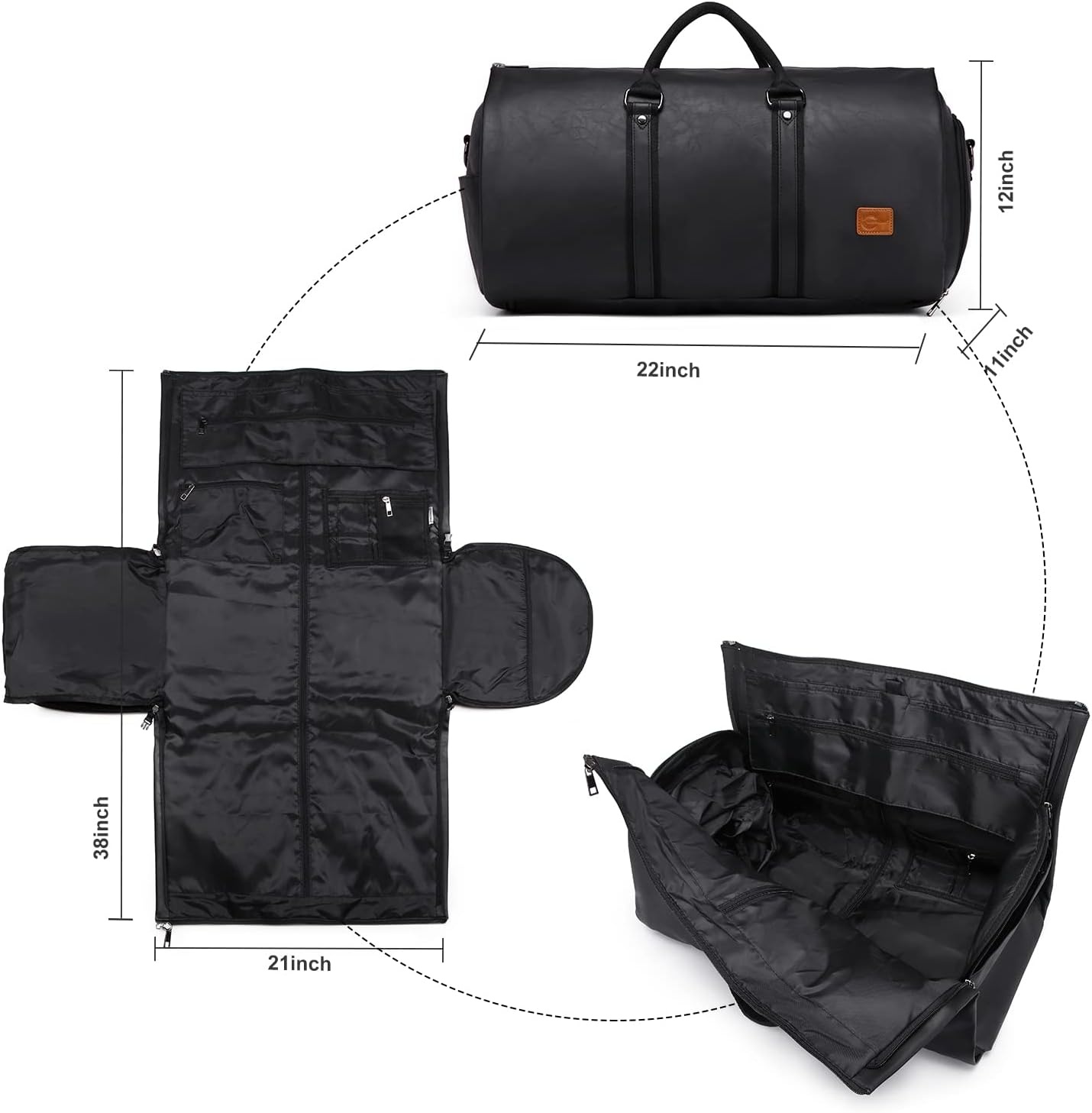 Kreukvrije Kledingtas Reistas 3-in-1 Rugzak 45L Zwart - 34% Korting