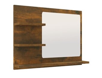 Badkamerspiegel 60x10,5x45 cm Bewerkt Hout Gerookt Eiken - 28% Korting!