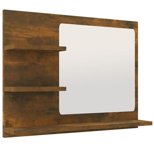 Badkamerspiegel 60x10,5x45 cm Bewerkt Hout Gerookt Eiken - 28% Korting!