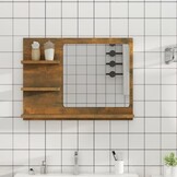 Badkamerspiegel 60x10,5x45 cm Bewerkt Hout Gerookt Eiken - 28% Korting!