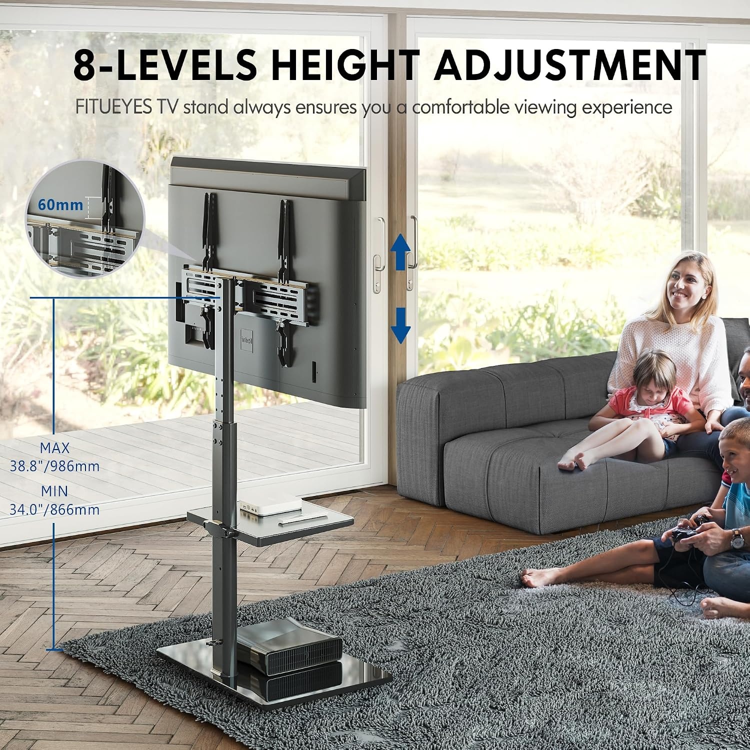 Zwarte TV Vloerstandaard 32-60" | 29% Korting | VESA 600x400mm
