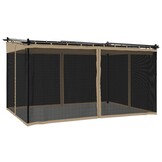 Prieel met Gaaswanden Taupe 4x3m - 35% Korting!
