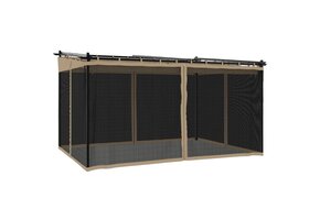 Prieel met Gaaswanden Taupe 4x3m - 35% Korting!