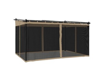 Prieel met Gaaswanden Taupe 4x3m - 35% Korting!